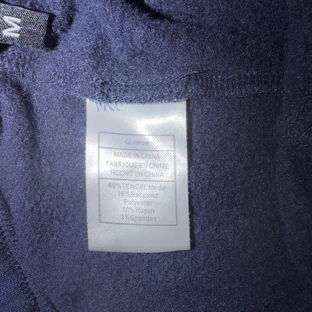 Quince SuperSoft Fleece Cropped Wide Leg Pants Navy Blue Medium M - Picture 6 of 9
